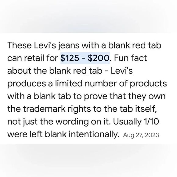 Levi's Rare Blank Tag WEDGIE STRAIGHT FIT WOMEN'S JEANS, 25! - Picture 10 of 10